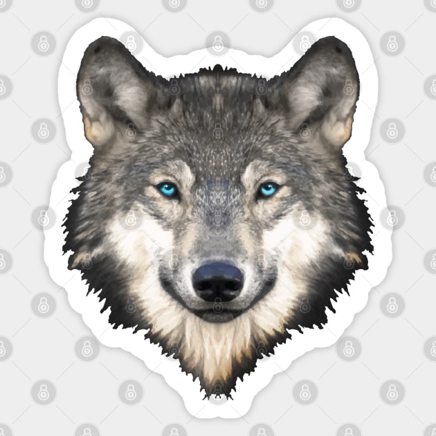 Realistic Furry Wolf Face Sticker by Jitterfly